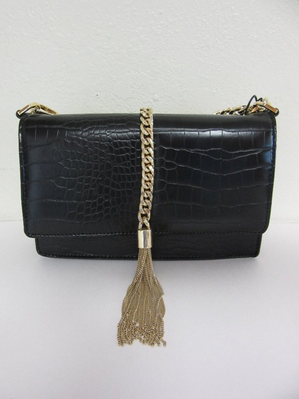 ALDO Lilithaa Black Snake Pattern Crossbody or Clutch Bag NWT